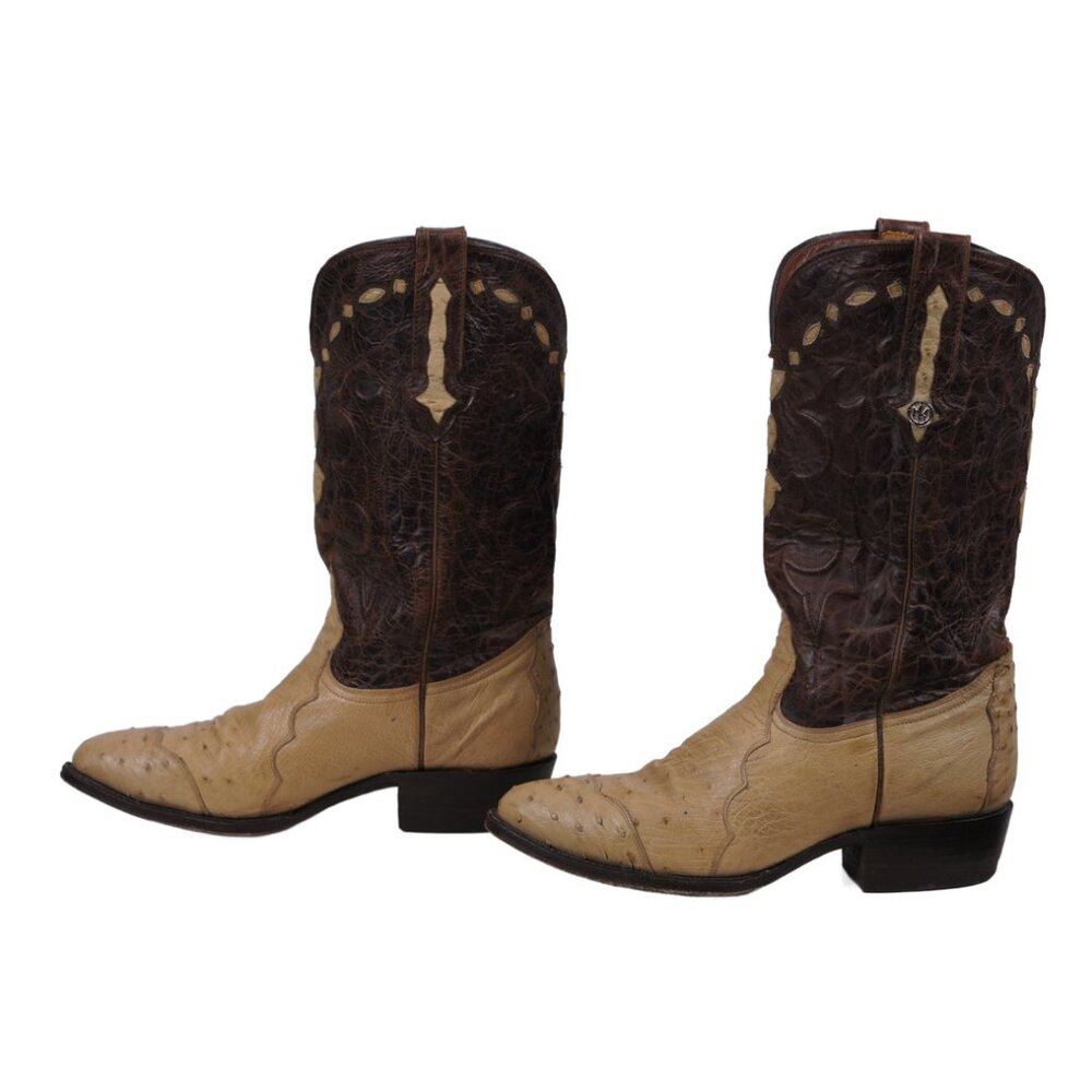Montana Full Quill Ostrich Triad Western Cowboy Boots Inlay Mexico Men's 9 D - Picture 6 of 14